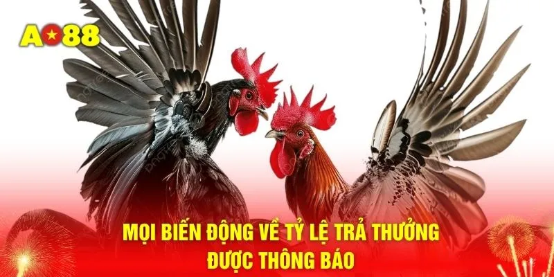 Mọi biến động về tỷ lệ trả thưởng được thông báo